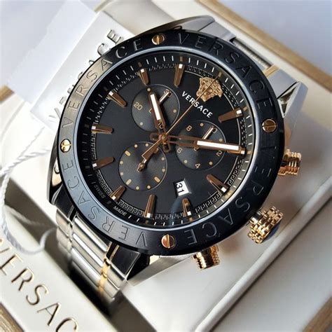 versace chronograph gold